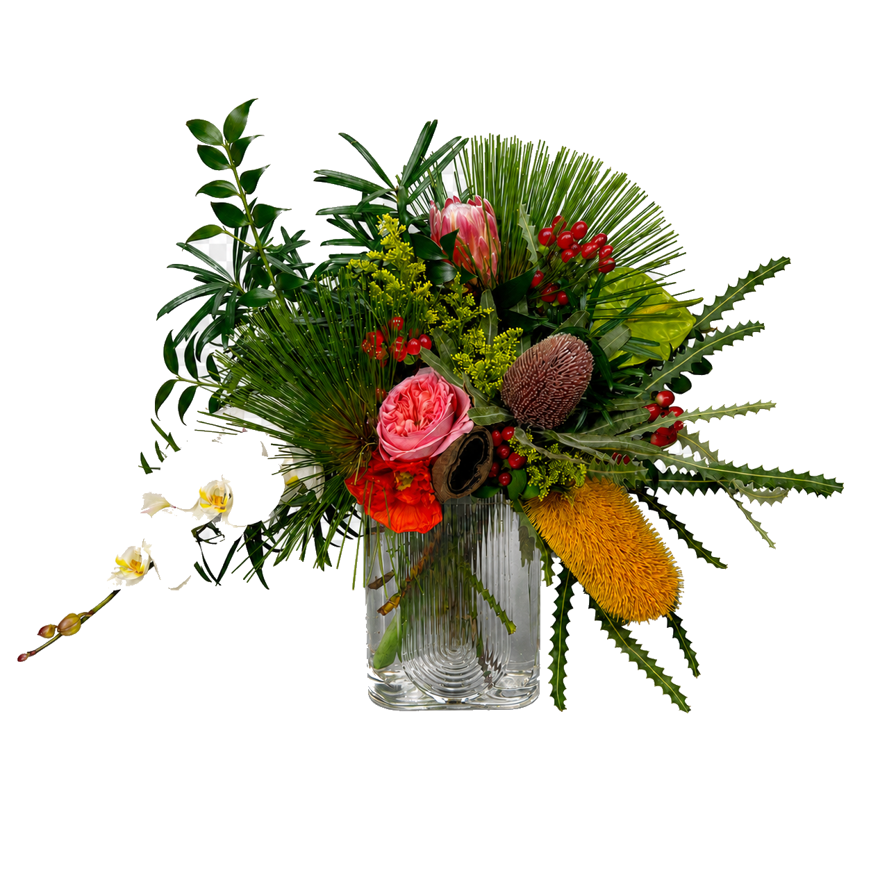 Compote floral arrangement for home dining